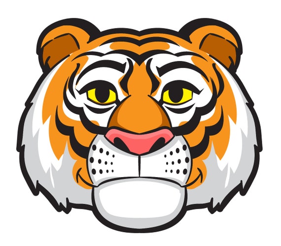 Items similar to Cartoon Tiger Head on Etsy