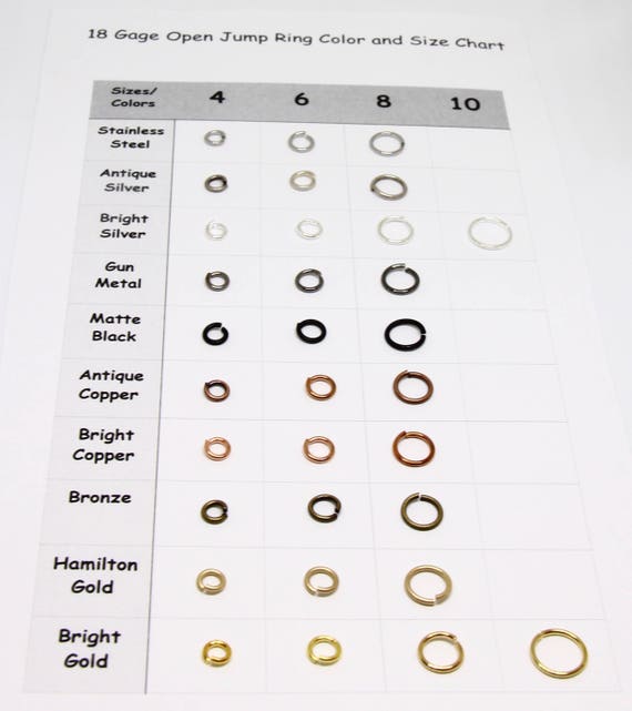 Jump Ring Size Chart