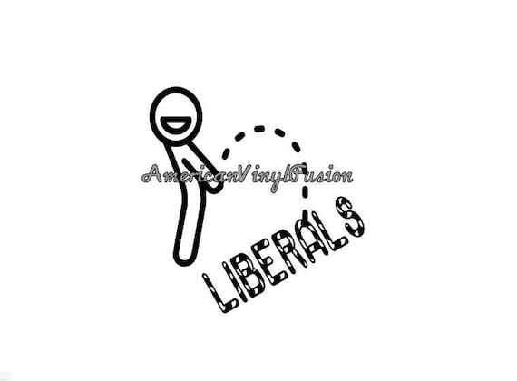 Trump Pee on Liberals Politics Republican USA Flag Sticker