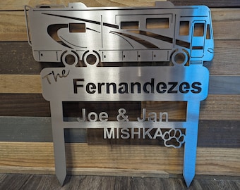 Personalized Steel RV Sign: Custom Campsite Decor