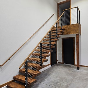 DIY Floating Stair Riser Brackets: Bare Steel, Made in USA