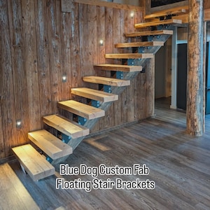 DIY Mono Stringer Staircase Brackets: Floating Stair Riser, USA Made