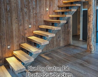 DIY Mono Stringer Staircase Brackets: Floating Stair Riser, USA Made