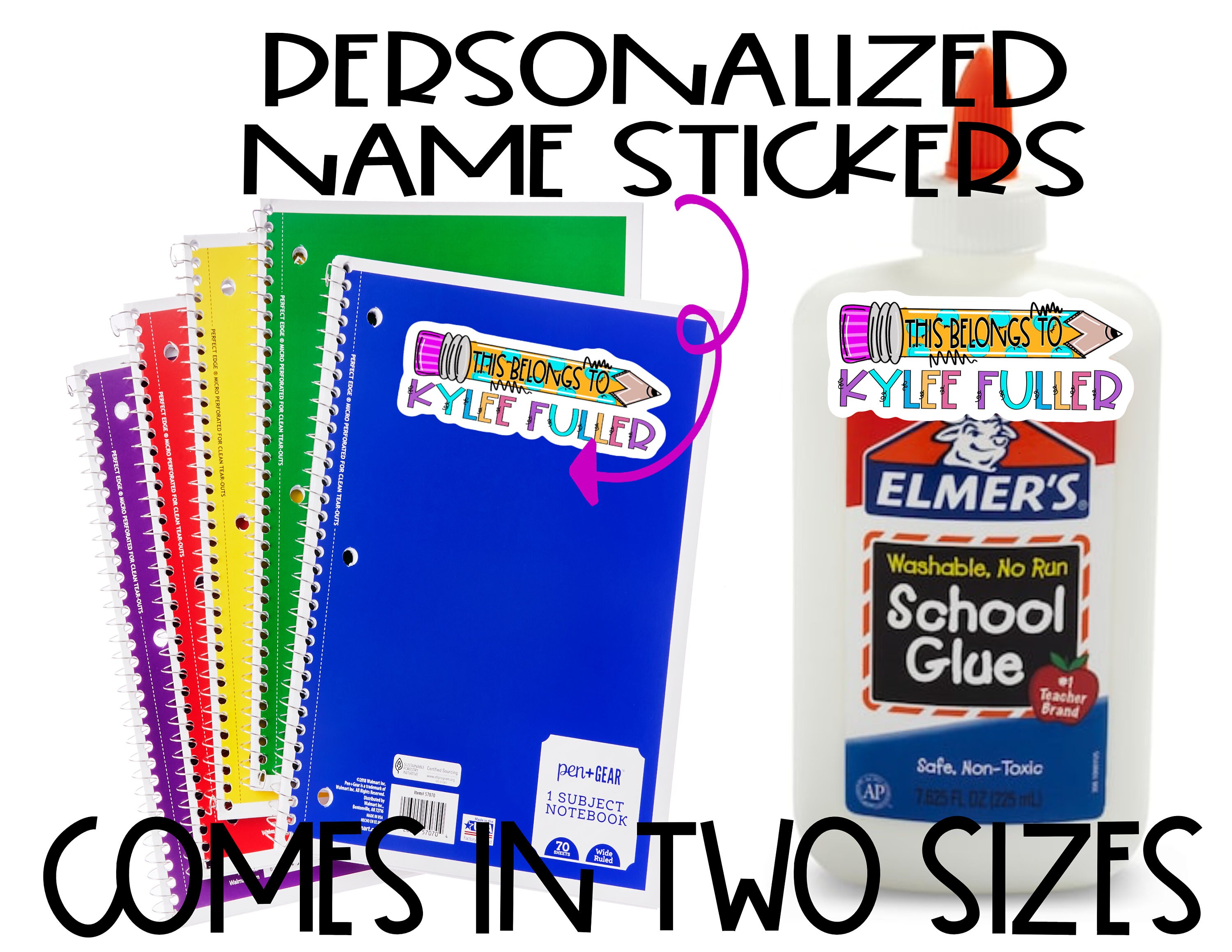 Customized school Name stickers school name stickers Etsy