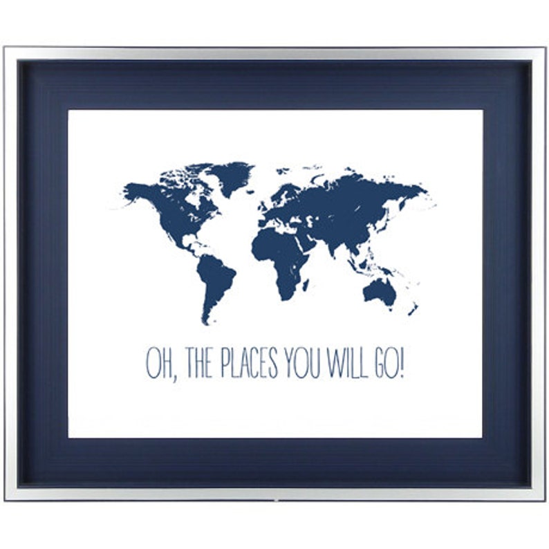 Navy Nursery Decor, Printable Art, Wall Art Prints, Navy Print, World