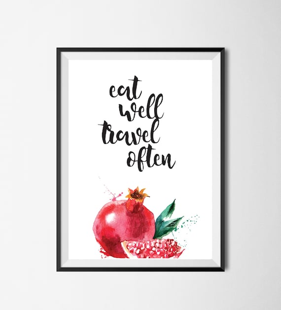 Comer Bien Viaje A Menudo Para Imprimir Arte Blanco Y Negro Etsy