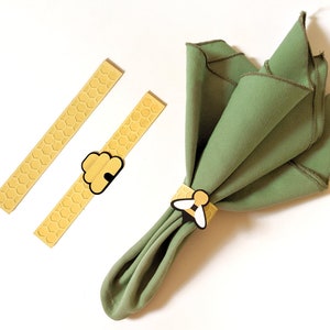 Bee Napkin Ring Set SVG File Cutting Template