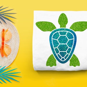 Realistic Sea Turtle Top View SVG File Cutting Template