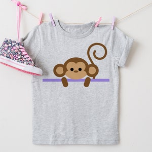 Peeking Monkey Split SVG File Cutting Template