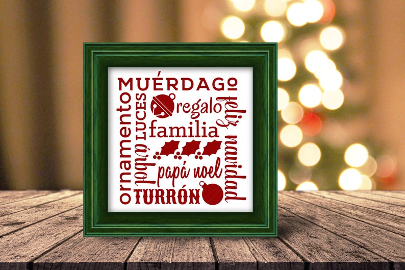 Download Navidad Cuadrado Christmas Subway Art SVG File Cutting | Etsy