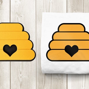 Beehive with Heart SVG File Cutting Template