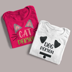 Cat Person y Dog Person Duo PLANTILLA DE CORTE DE ARCHIVOS SVG