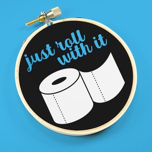 Toiletpapier rolt er gewoon mee SVG File Cutting Template