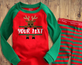 Peeking Christmas Reindeer Split SVG File Cutting Template