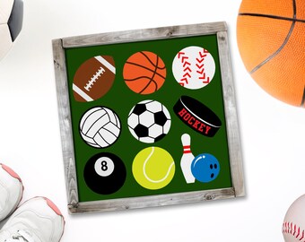 Sports Ball Set SVG File Cutting Template