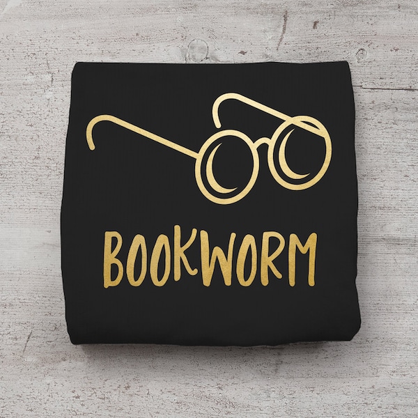 Bookworm Round Glasses SVG File Cutting Template