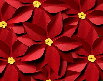 Christmas Poinsettia SVG File Template