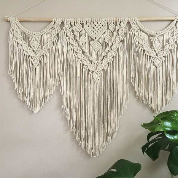 Large Macrame Wall Hanging | Modern Macrame Wall Tapestry for Boho Home Decor or Modern Bohemian Wedding | Fiber Art