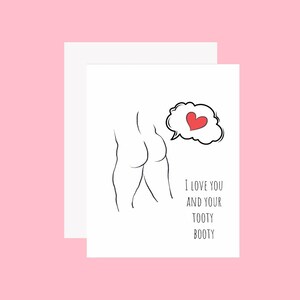 Carte d'anniversaire drôle Tooty Booty pour lui, carte de Saint-Valentin, carte pour mari ou petit ami, je t'aime, son anniversaire