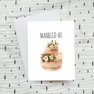 Cartão de casamento engraçado e inapropriado para casados, cartão de felicitações, casamento de amigos, rude, casamento, bolo