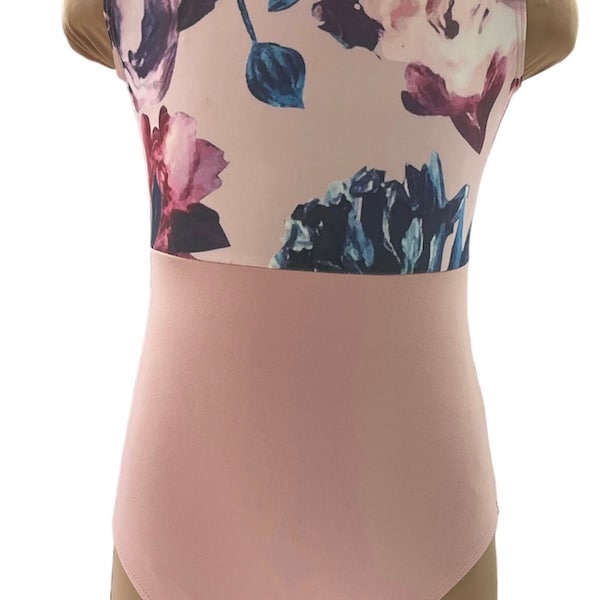 Child Pink Floral Design Leotard