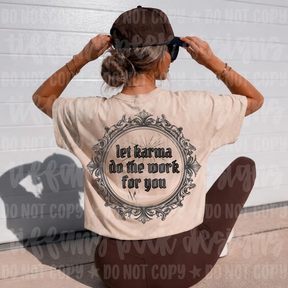 Let Karma Do The Work For You PNG | Vintage Gothic Mirror Design | Moody Shirt Design