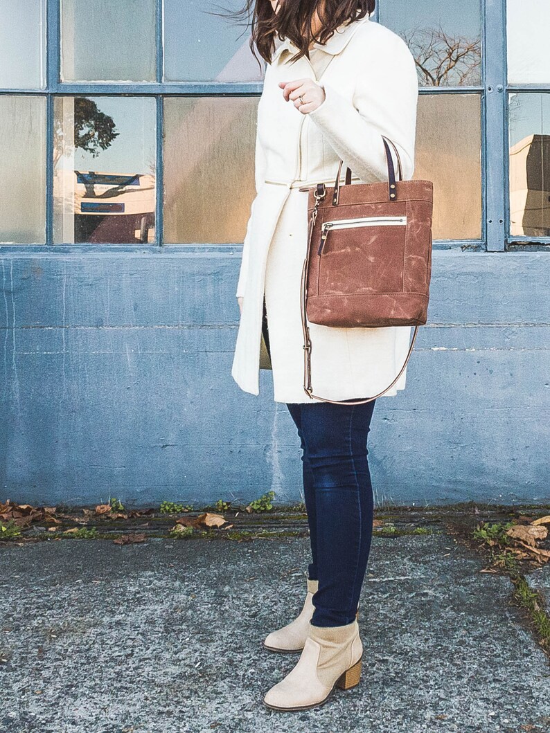 Brown Waxed Canvas Crossbody Bag Brown Waxed Canvas Bag Etsy