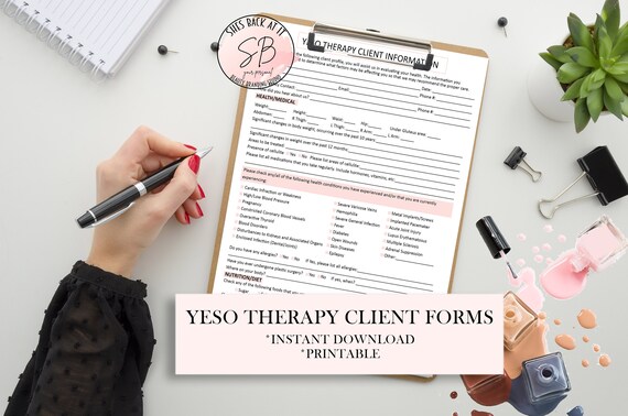 Yeso Therapy Wrap Intake Form, Yesotherapy Consent Form, Yeso Wrap, Yesotherapy Wrap Consent, Yeso Therapy, Esthetician Forms, Med Spa Forms