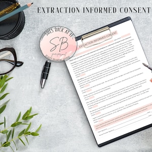 Skin Extraction Informed Consent, Esthetician Forms, Extraction Consent Form, Extraction Form, Extraction Client Consent, Facial Extraction