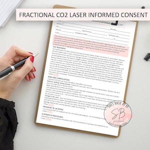 Fractional CO2 Laser Informed Consent, Skin Resurfacing Consent Form, Skin Rejuvenation Informed Consent, CO2 laser Consent Form