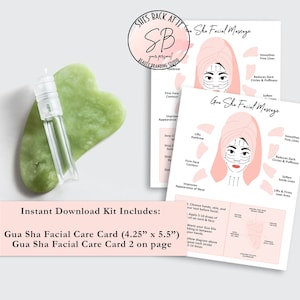 Carte de soins gua sha, schéma outil gua sha du visage, schéma gua sha du visage, carte de soins gua sha, schéma outil guasha