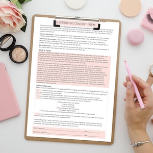 Electrolysis Consent Form, Electrolysis Form, Esthetician Forms, Facial Forms, Hair Removal Forms, Electrolysis Treatment Form, Facial