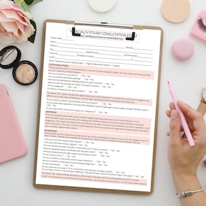 Vajacial Consultation Form, Vajacial Forms, V-Steam Consent Forms, Client Information Form, Client Intake Form, Skin Care Consultation Forms
