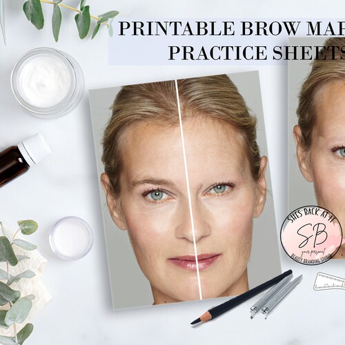 Eyebrow Mapping Practice Sheets Microblading Pattern | Etsy