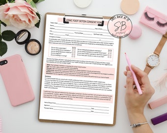 Foot Detox Consent Form, Ionic Foot Detox Consent,  Ionic Detox Consent Form, Foot Detox Consent, Client Release Form, Spa Consent Forms