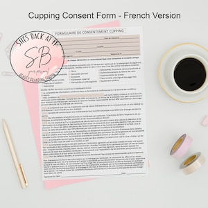 Cupping Consent Form, French Cupping Therapy Informed Consent,  Massage Cupping, Cupping Informed Consent, Cupping Therapy Forms French