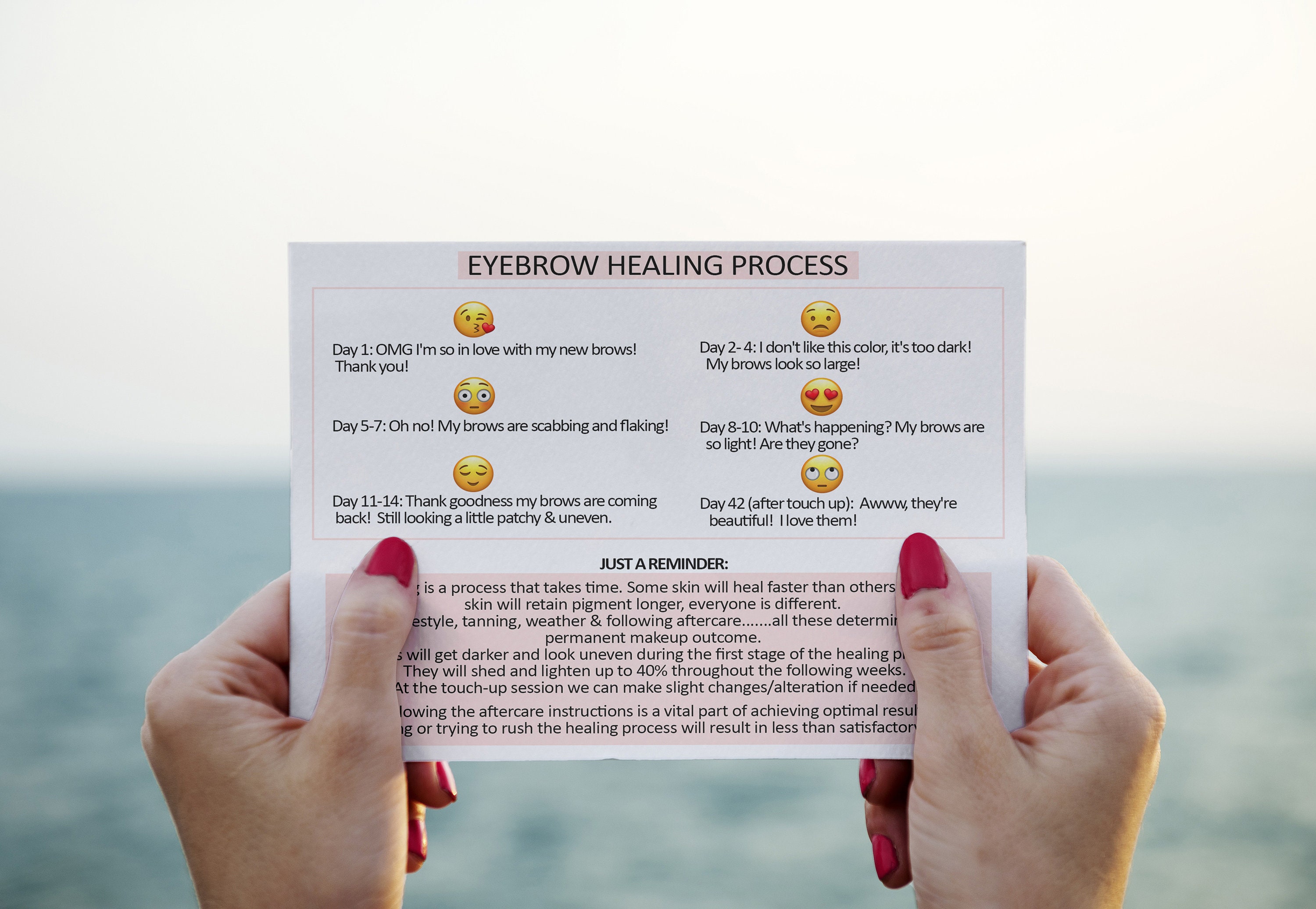 Microblading After Care Instructions Postcard, What to Expect ...