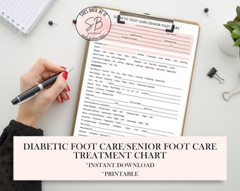 Behandelingsverslag diabetische voetverzorging, behandelingsverslag voetverzorging senioren, behandelingsverslag voetverzorging, Med Spa-formulieren, behandelingsoverzicht