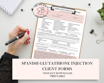 Glutathione Injection Forms, Intake, Consent, Aftercare (canva Editable)
