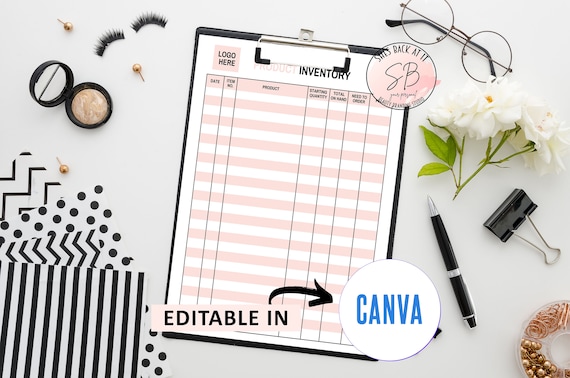 Inventory Tracker, Inventory Template,  Inventory Management, Salon Business Forms, Beauty Business Forms, Spa Business Forms, Editable