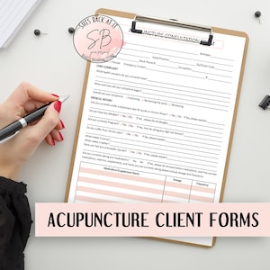 Acupuncture Intake Form Template Bundle, Health Consultation and Consent Form, Client Intake, Right to Refusal, Editable Questionnaire