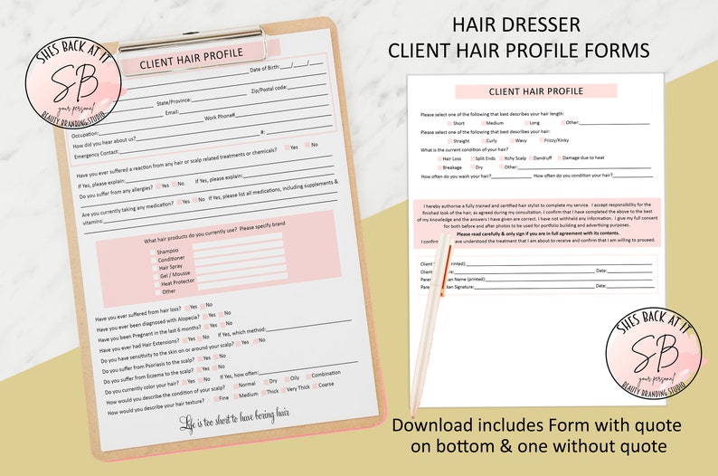 Hair Dresser Intake Form