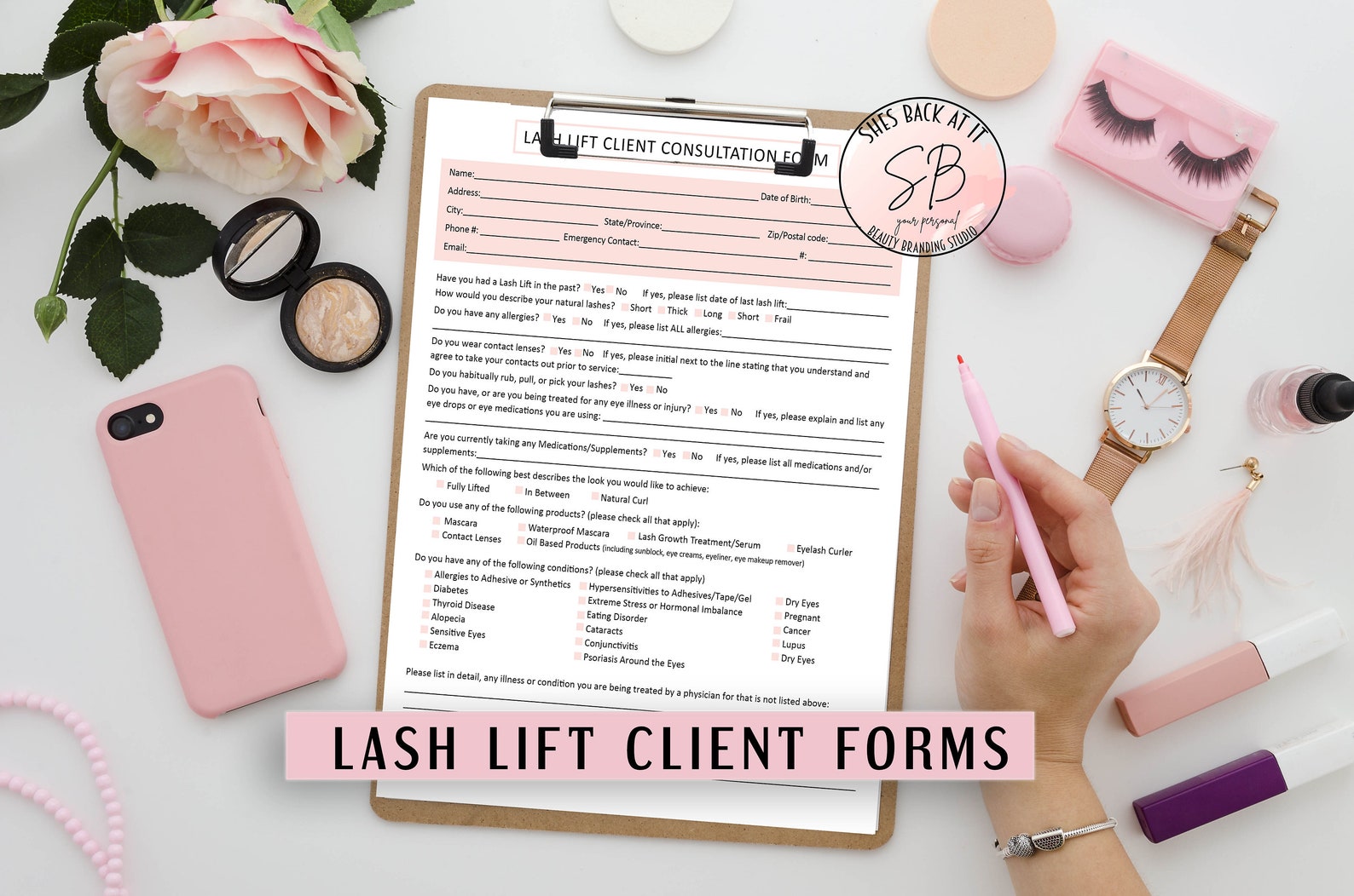 Lash Lift Client Forms, Lash Lift Consent Form, Editable Lash Lift ...