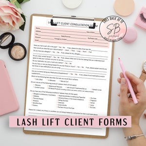 Lash Lift Client Forms, Lash Lift Consent Form, Editable Lash Lift ...