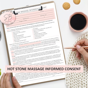 Hot Stone Massage Informed Consent, Hot Stone Masage Consent Form, Massage Therapy Forms, Massage Therapist, Massage Intake Form, Hot Stone