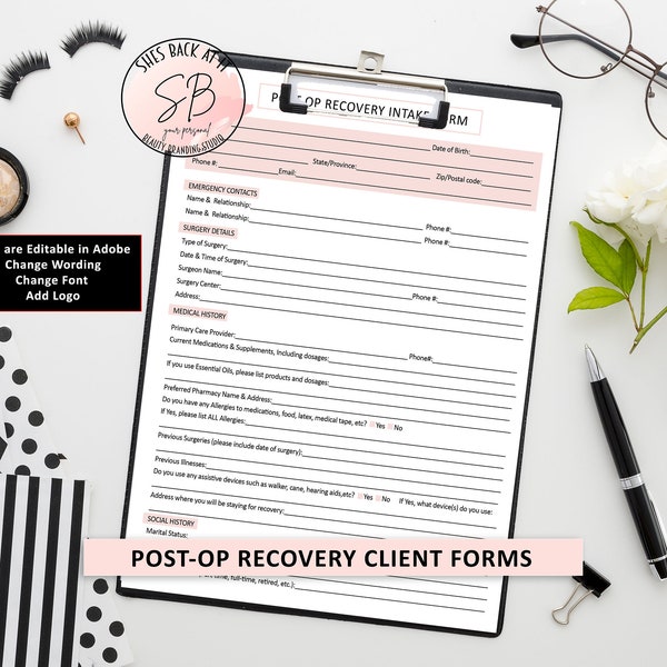 Post-Op Recovery Care Service Agreement Template, Non-Medical Professional Contract, At Home Nurse Care Consent Form Bundle