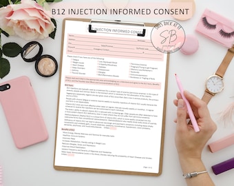B12注射同意書、B12注射インフォームドコンセント、B12同意書、B12注射インフォームドコンセント、B12同意書、エステティシャンフォーム