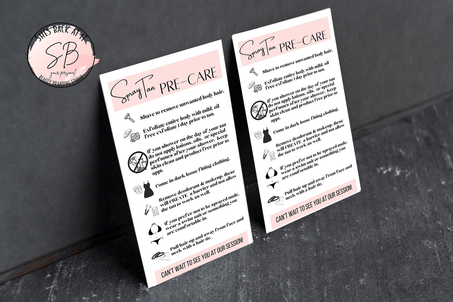 Spray Tan Prep Spray Tan Phone Care Card Spray Tan Business | Etsy