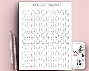 Plantilla para práctica de uñas, práctica de arte de uñas, planificador de uñas, plantilla de diseño de uñas, práctica de técnico de uñas, planificador de técnico de uñas, descarga digital