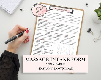 Massage Therapy Intake Form, Massage Therapy Client Intake Form, Massage Intake Form Template, Massage Therapy Client Form, Massage Therapy